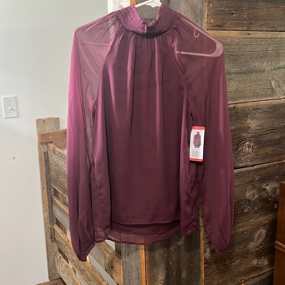 Sheer long sleeve top